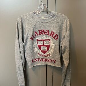 Harvard University Gray cropped oversized Sweatshirt from discus athletic